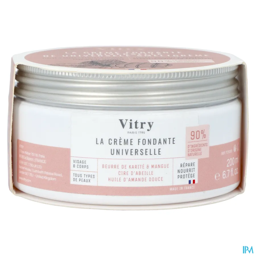 packshot van Vitry Universele Smeltcrème 90% Natuurlijke oorsprong 200 ml