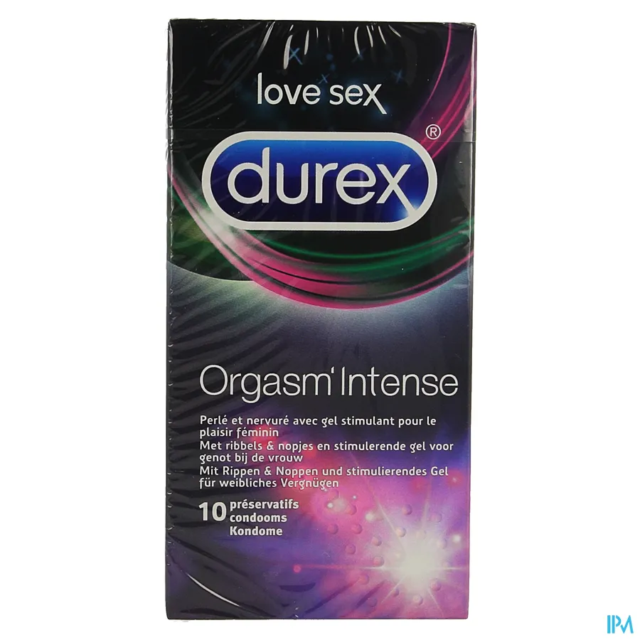 packshot van Durex Orgasm'Intense met Stimulerende Gel en Textuur voor Haar 10 Condooms