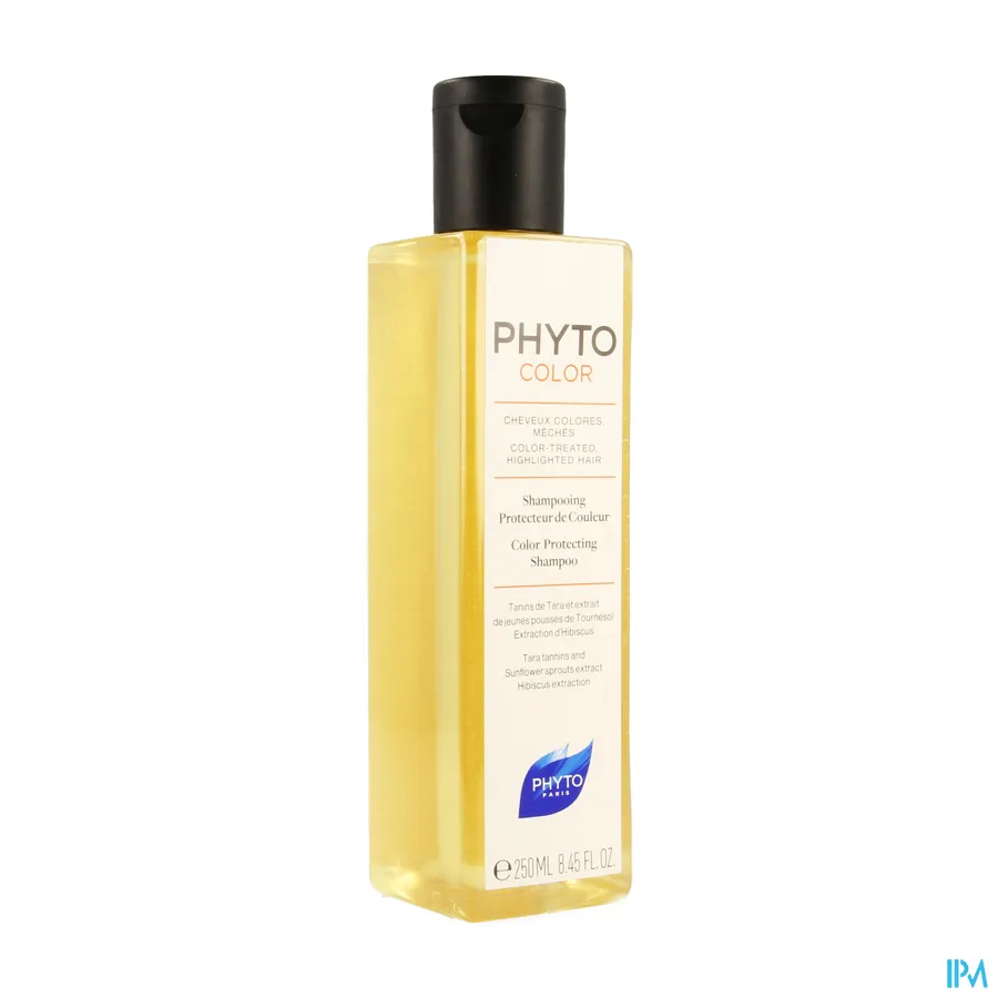 packshot van Phyto Color Kleurbeschermende Shampoo voor Geverfd Haar of Haar met Highlights met Tara Tannines en Jonge Zonnebloemscheuten- en Hibiscusextract 250 ml