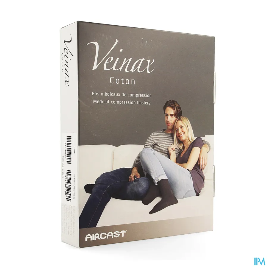 packshot van Veinax Therapeutisch Elastische Kousen 15-20 mmHg Man Kous Katoen Zwart Maat 3L 1 Paar