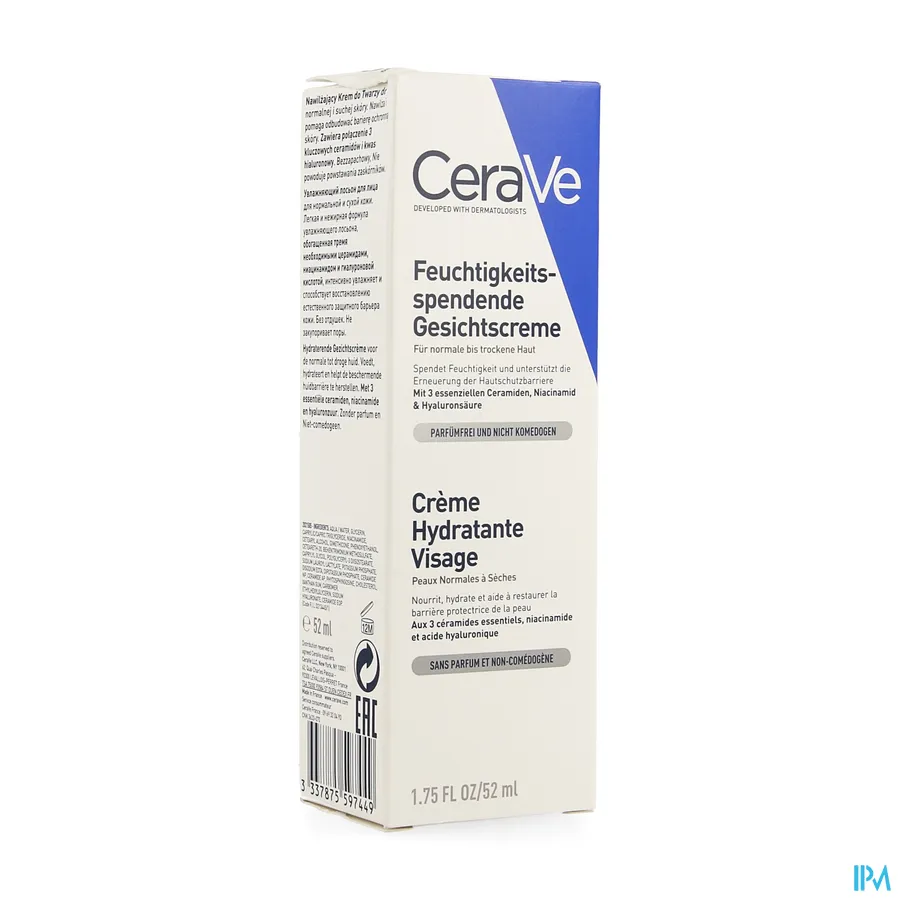 packshot van CeraVe Hydraterende Gezichtscrème 52 ml