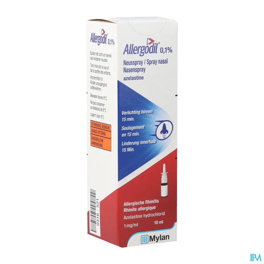 packshot van Allergodil Neusspray 10ml