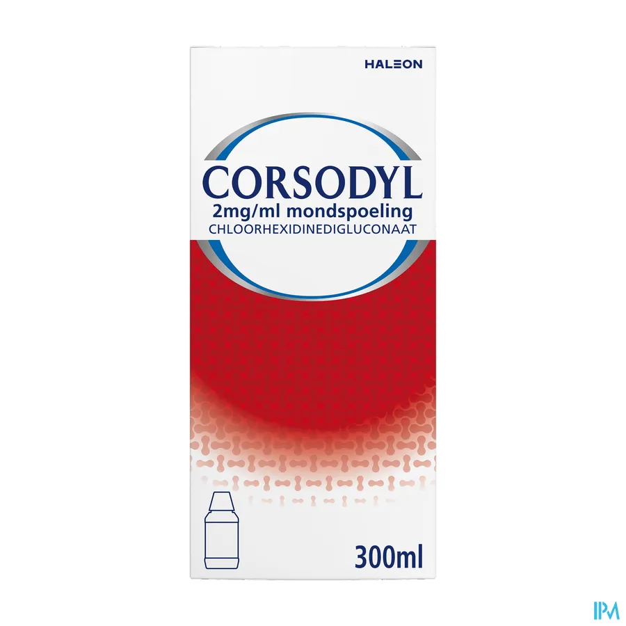 packshot van Corsodyl 2 mg/ml Mondspoeling 300 ml