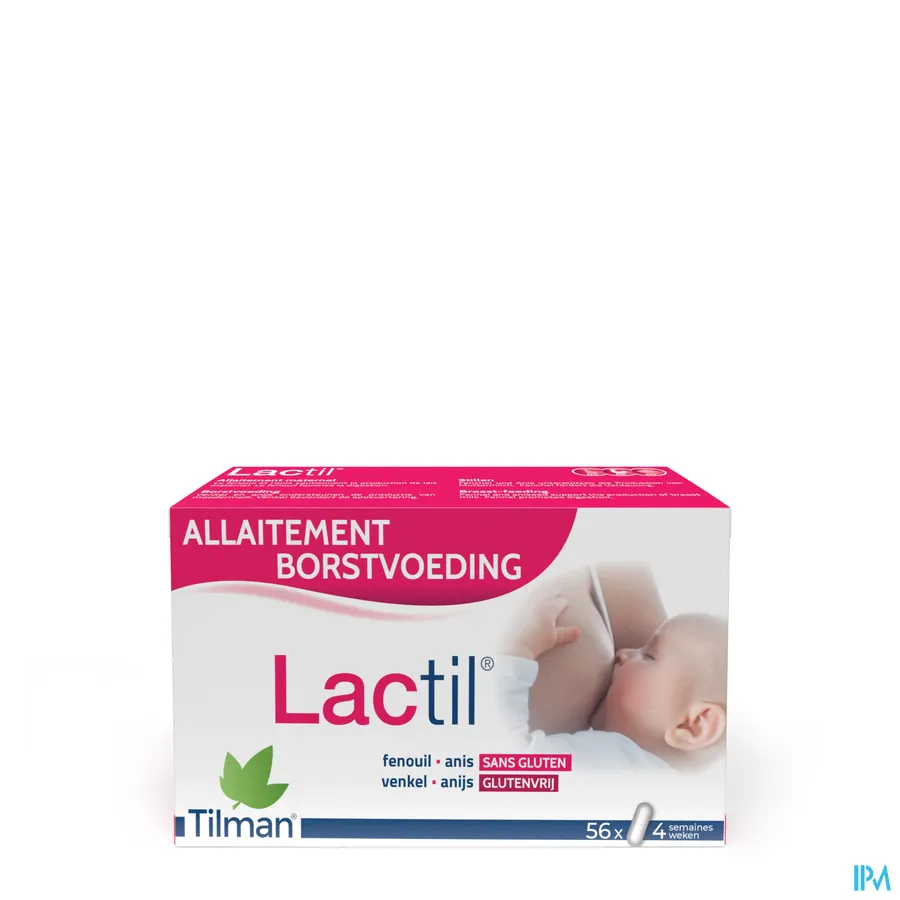 packshot van Lactil voor Borstvoeding met Venkel en Anijs 56 Capsules