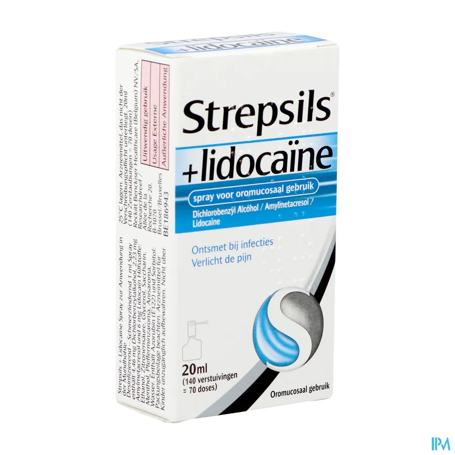 packshot van Strepsils Lidocaïne Keelspray 20ml