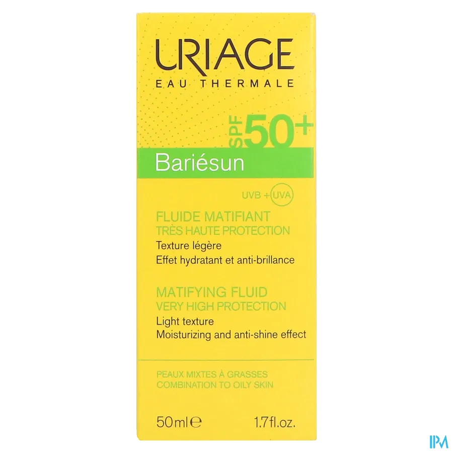 packshot van Uriage Bariésun Mat Fluide SPF50+ 50 ml