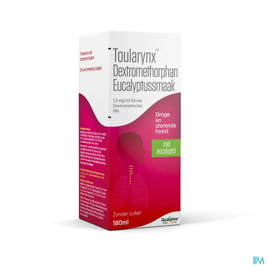 packshot van Toularynx Dextromethorphan Eucalyptussmaak siroop 180 ml