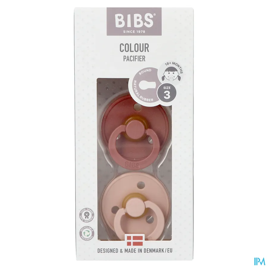 packshot van Bibs Fopspeen Duo Woodchuck/Blush 18+ 2 stuks