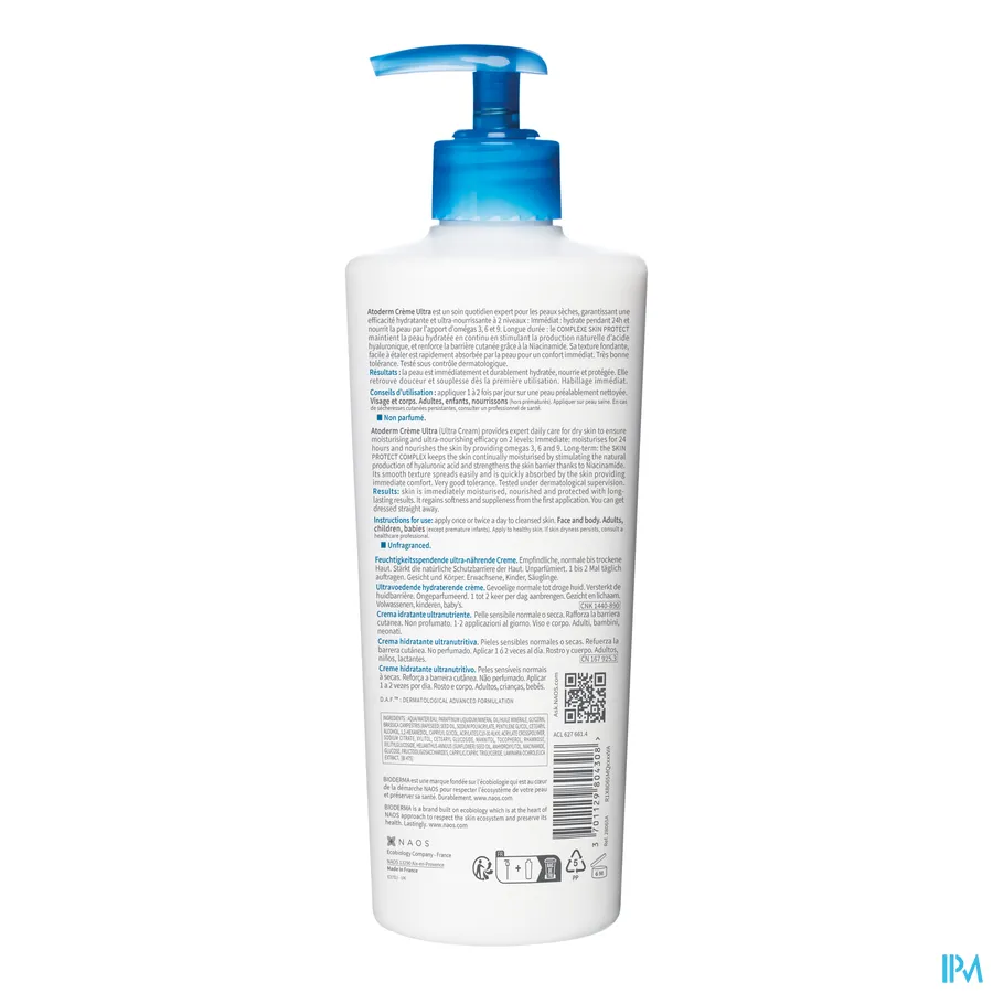 packshot van Bioderma Atoderm Crème Ultra 500 ml
