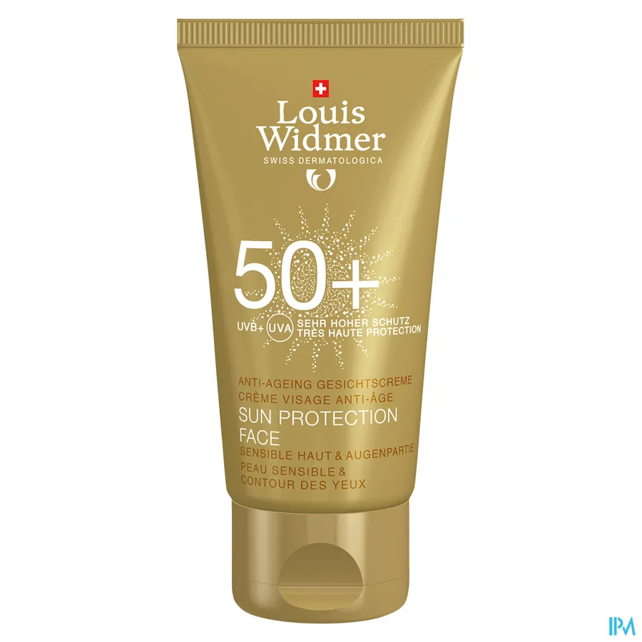 packshot van Louis Widmer Zonnebescherming Gezicht 50+ Licht Geparfumeerd 50 ml