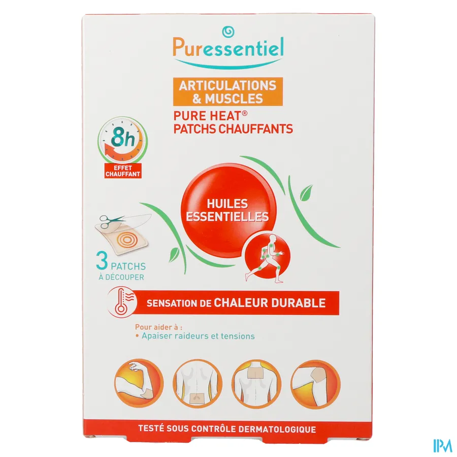 packshot van Puressentiel Verwarmende Patches met 14 Essentiële Oliën voor Gewrichten en Spieren 3 Stuks