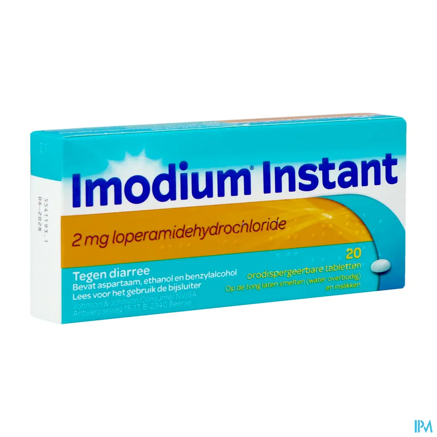 packshot van Imodium Instant 20 tabletten