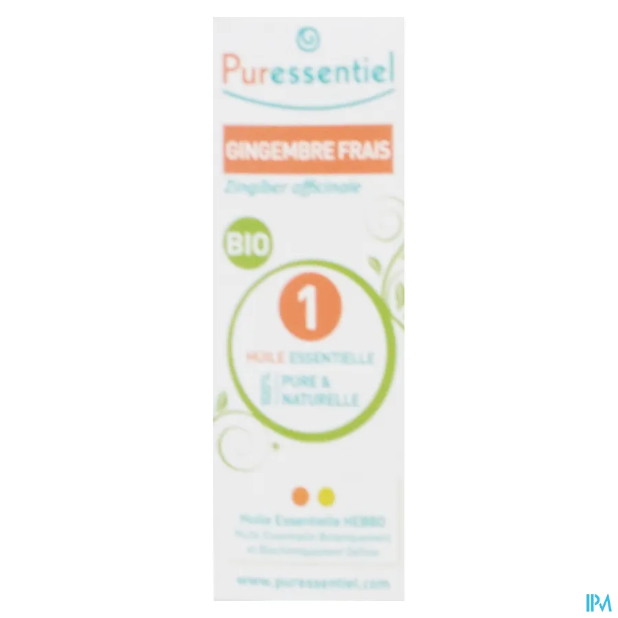 packshot van Puressentiel Bio Essentiële Olie van Verse Gember 5 ml