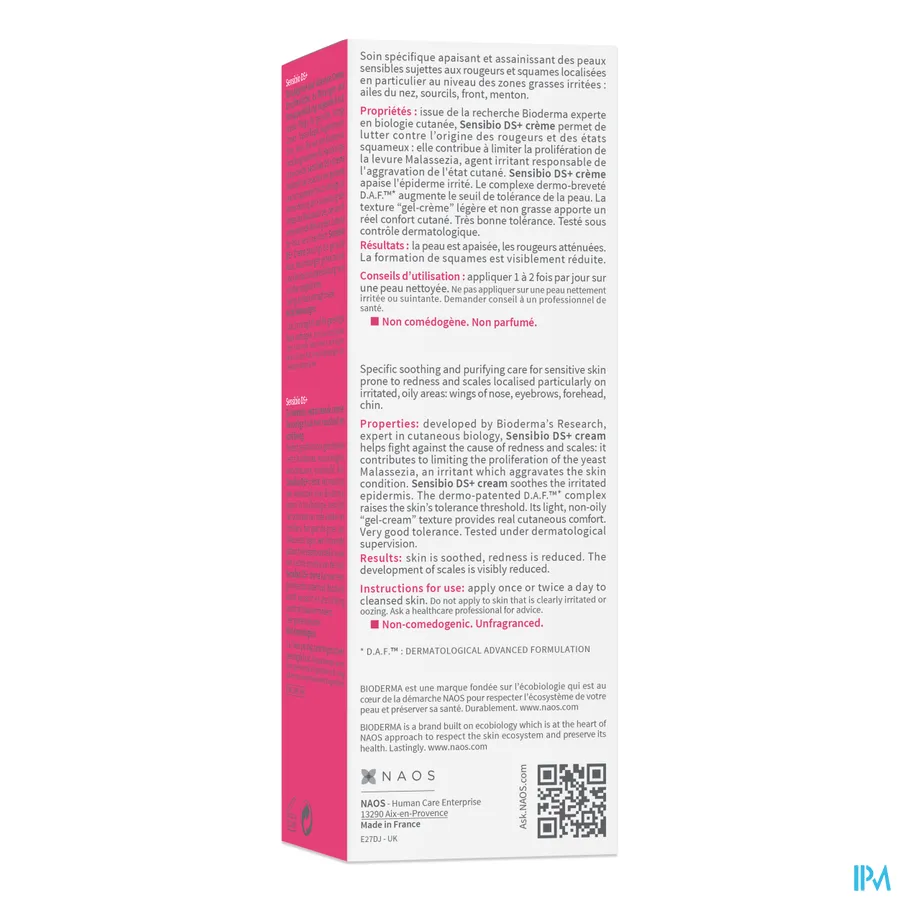 packshot van Bioderma Sensibio DS+ Crème 40 ml
