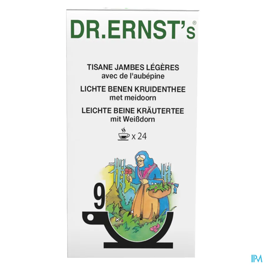 packshot van Dr Ernst Thee voor Lichte Benen n°9 met Meidoorn 24 Zakjes