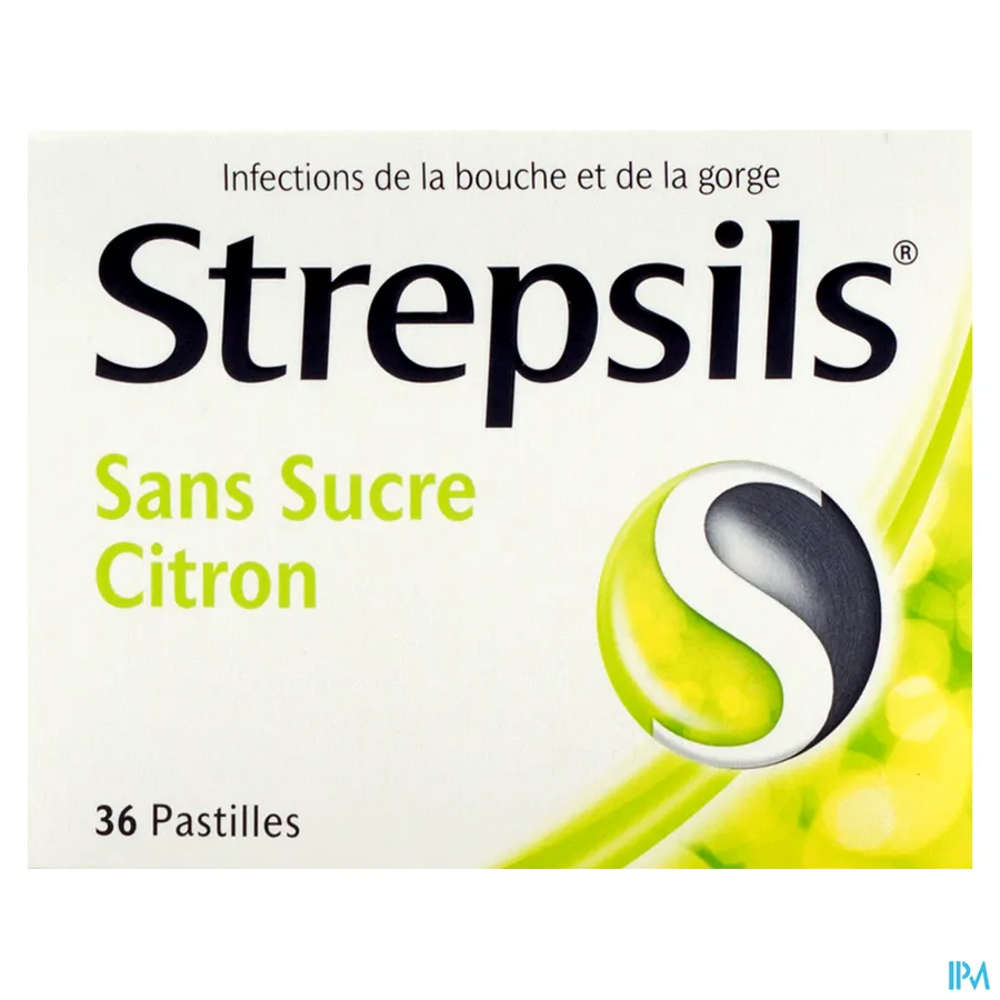 packshot van Strepsils Citroen Suikervrij 36 zuigtabletten