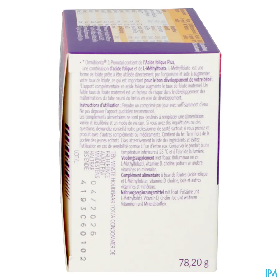 packshot van Omnibionta Pronatal 1 84 tabletten