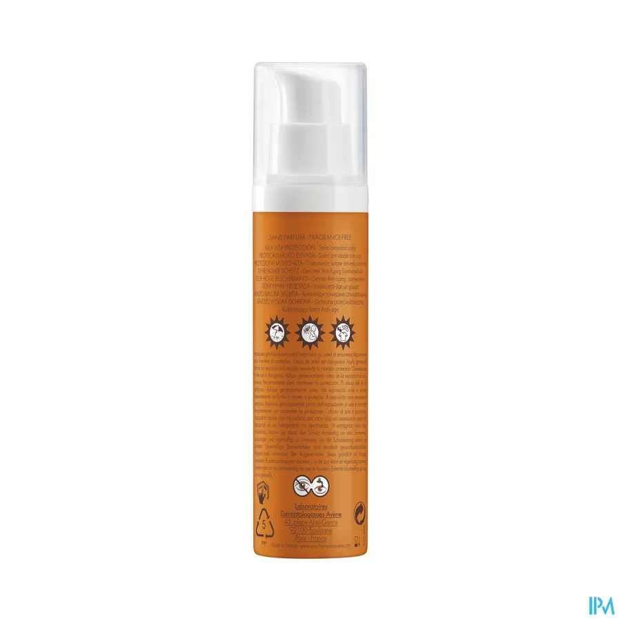 productshot van Avène Anti-Aging Getinte Zonnecrème SPF 50+ 50 ml