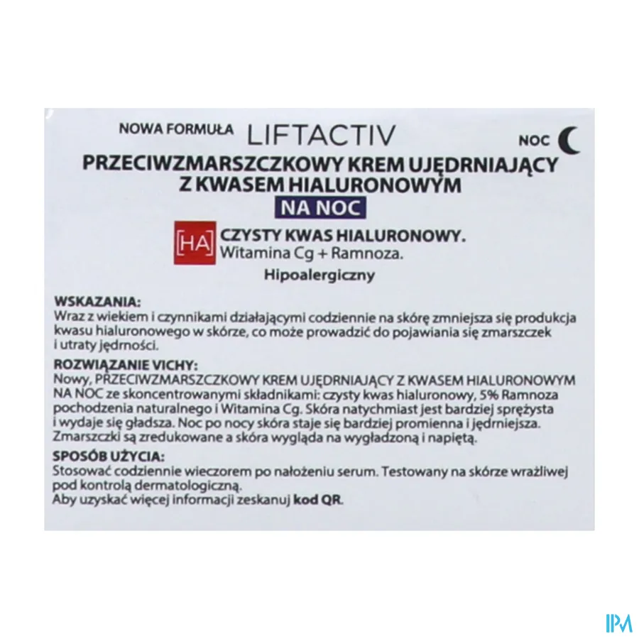 packshot van Vichy Liftactiv Nacht Supreme tegen Rimpels en voor Versteviging van de Huid 50 ml