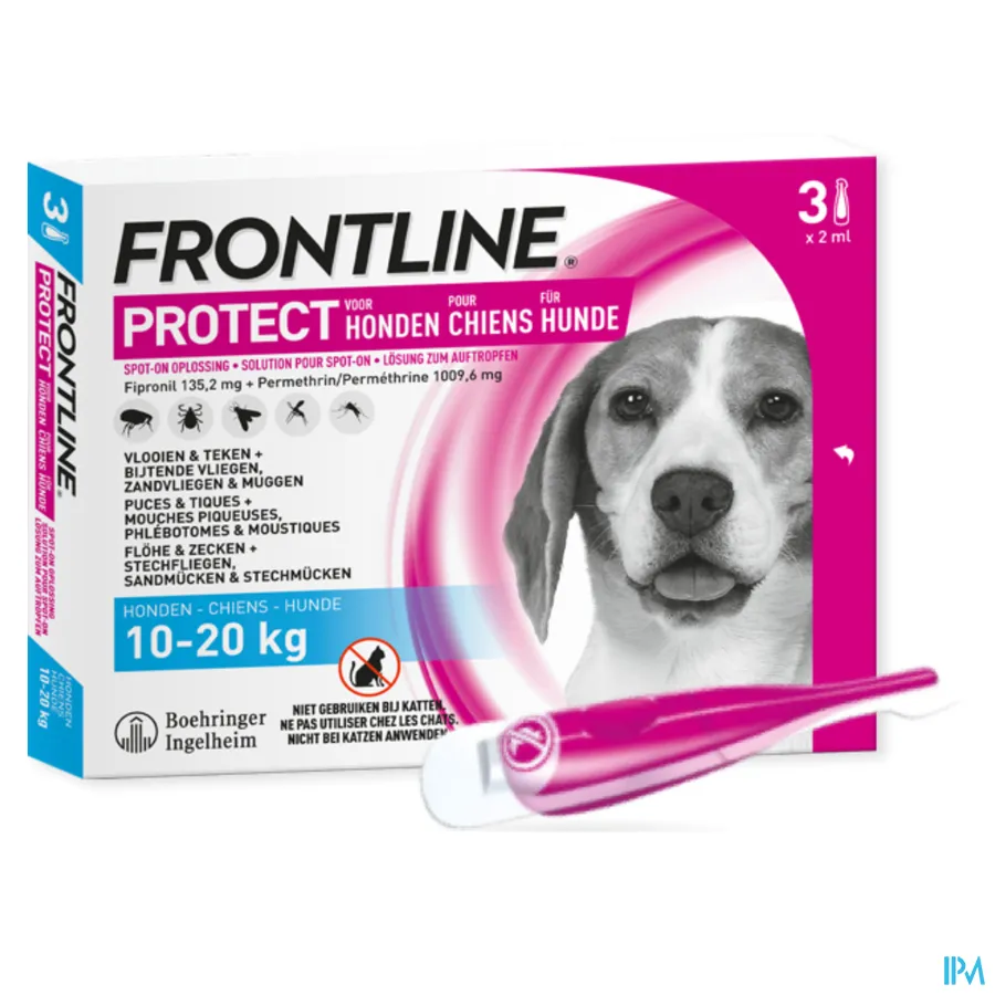 packshot van Frontline Protect Spot-On Hond 10-20 kg 3 x 2 ml