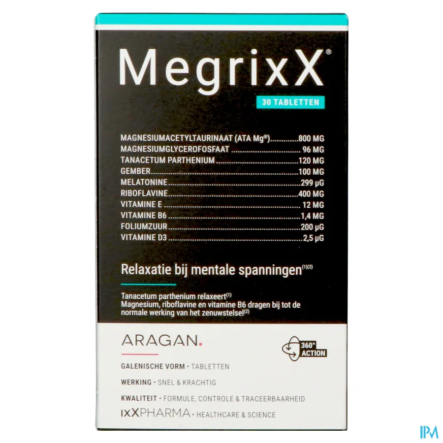 packshot van MegrixX 30 tabletten