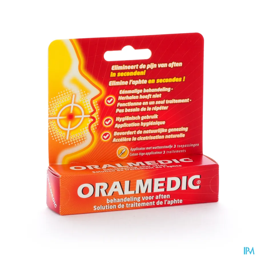 packshot van Oralmedic Behandeling voor Aften 3 Applicatoren
