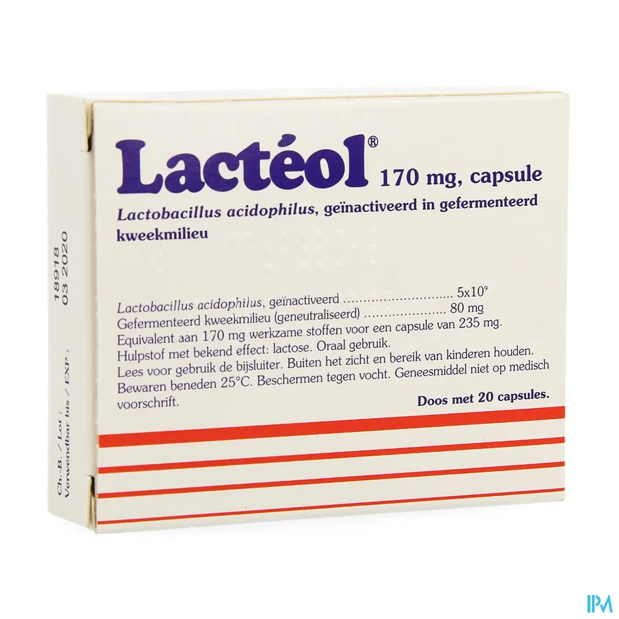 packshot van Lacteol 20 Capsules