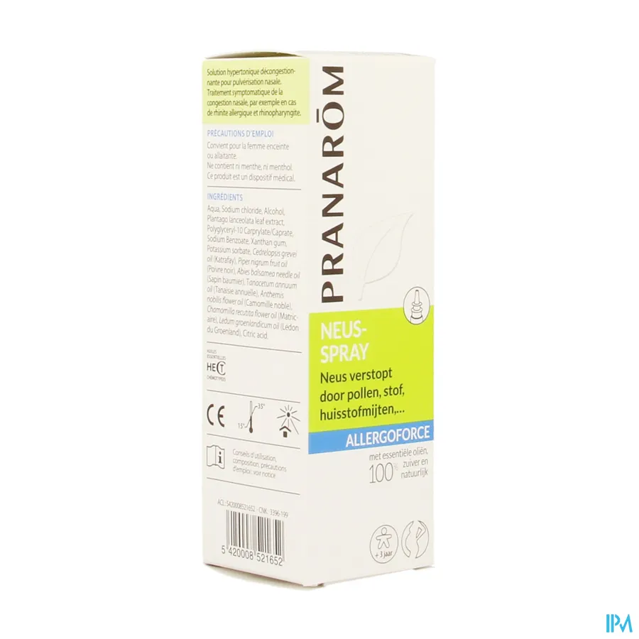 packshot van Pranarom Allergoforce Neusspray 15 ml