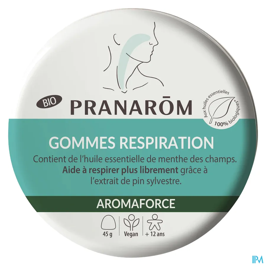 packshot van Pranarom Aromaforce Bio Ademhalings Gummies 45g