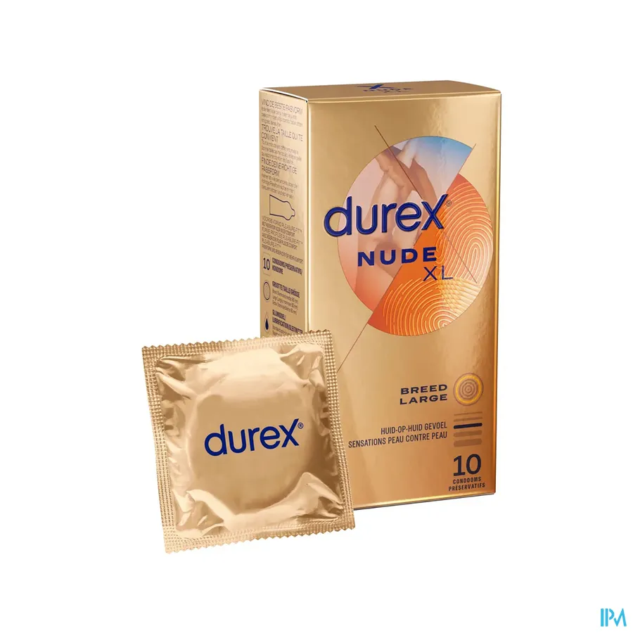 productshot van Durex Nude -Extra Large- voor Huid-op-Huid Gevoel 10 Extra Dunne Condooms