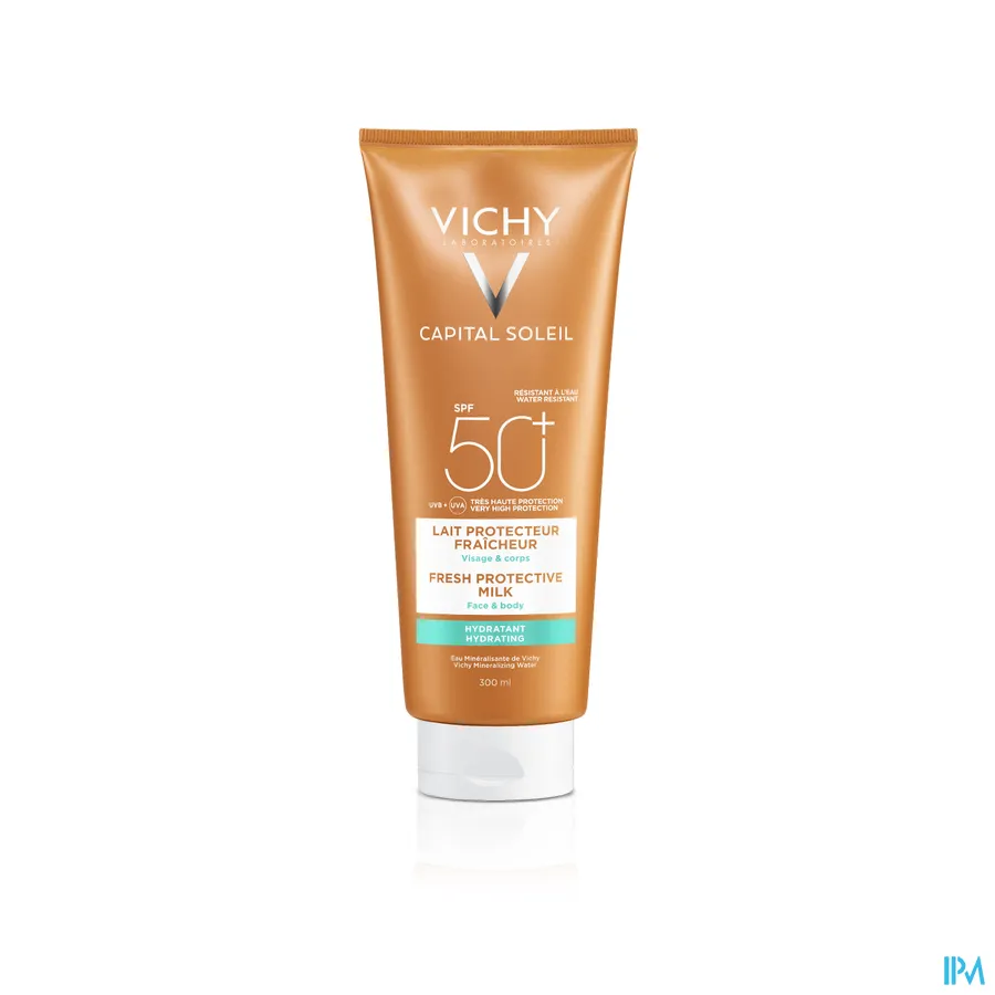 productshot van Vichy Capital Soleil Onzichtbare Hydraterende Beschermende Melk SPF 50+ 300 ml