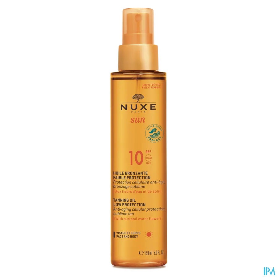 packshot van Nuxe Sun Bruiningsolie Gelaat en Lichaam SPF10 150 ml
