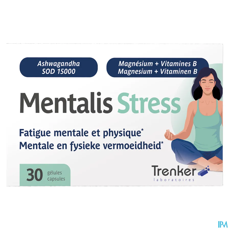 packshot van Mentalis Stress bij Mentale en Fysieke Vermoeidheid 30 Capsules