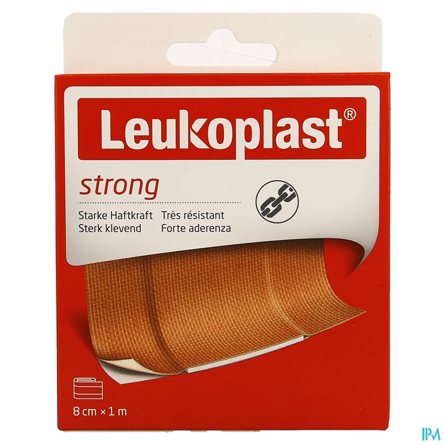 packshot van Leukoplast Strong 8 cm x 1 m 1 stuk