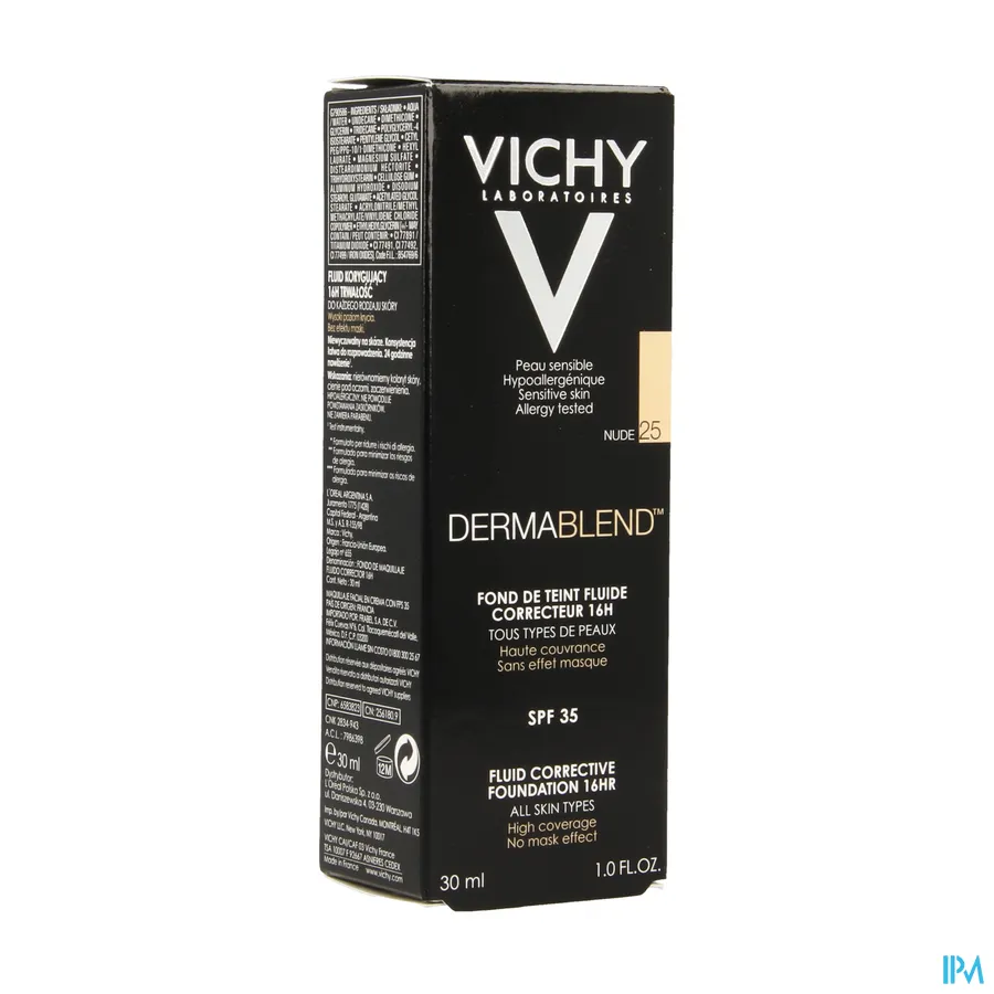 packshot van Vichy Dermablend Fond De Teint Fluide 25 Nude 30 ml