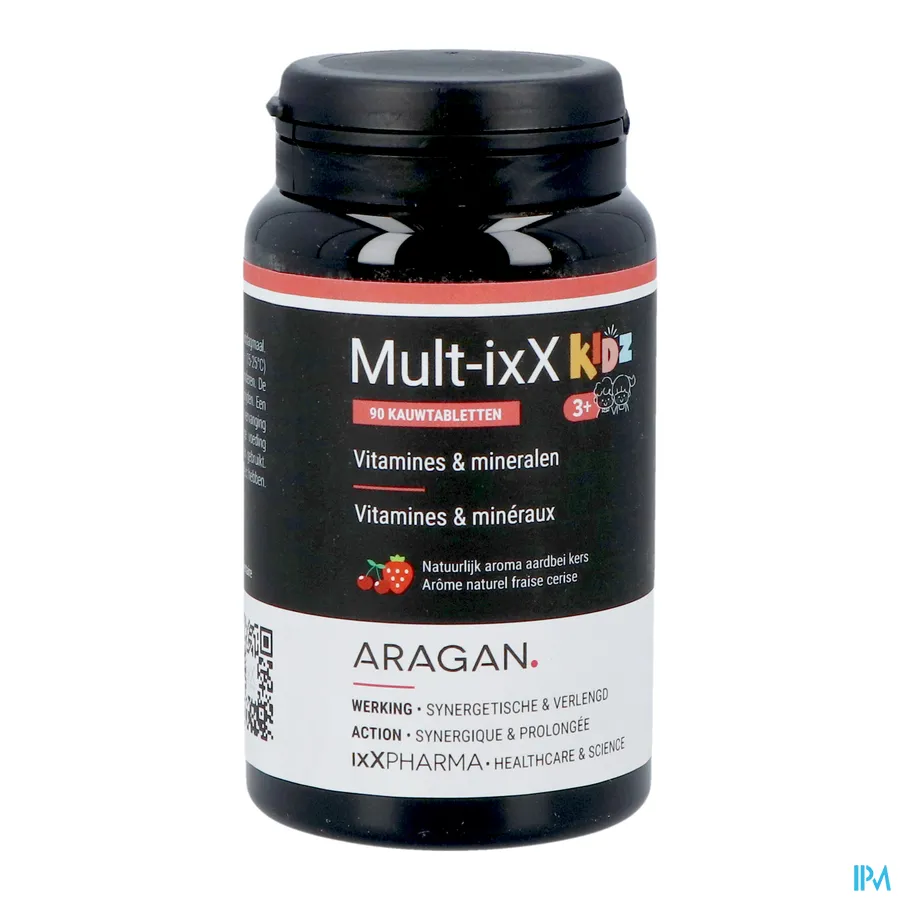 productshot van Mult-ixX Kidz met 12 Vitamines en 6 Mineralen 90 Kauwtabletten
