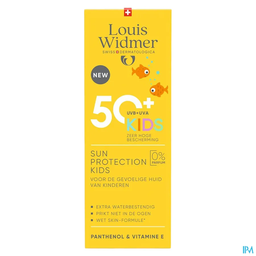 packshot van Widmer Sun Protection Kids 50+ Zonder Parfum 100 ml
