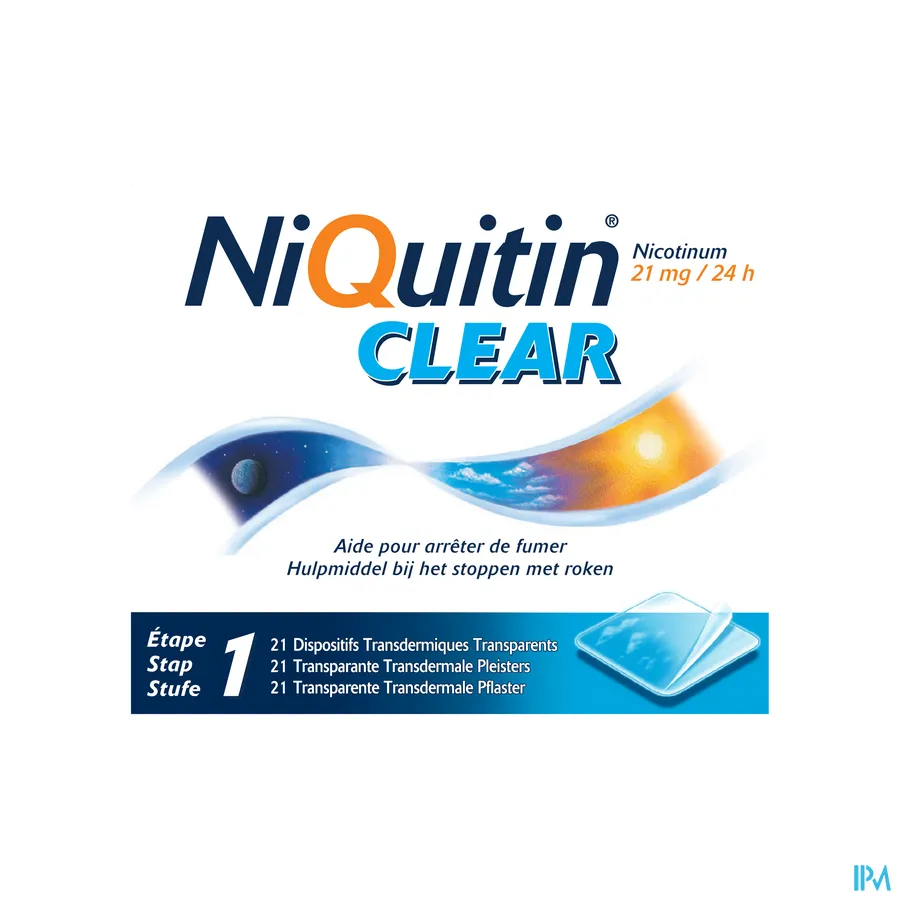 packshot van Niquitin clear patches 21mg 21 pleisters