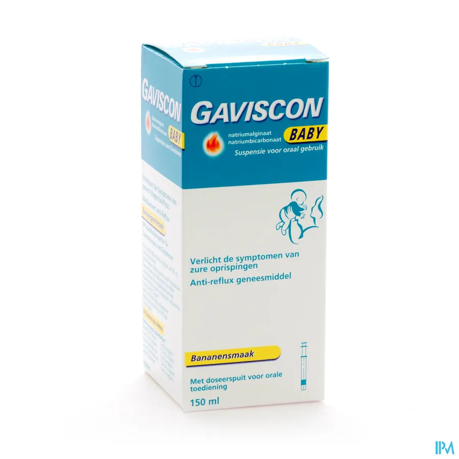 packshot van Gaviscon Baby Anti-Reflux Geneesmiddel voor Verlichting van Symptomen van Zure Oprispingen 150 ml