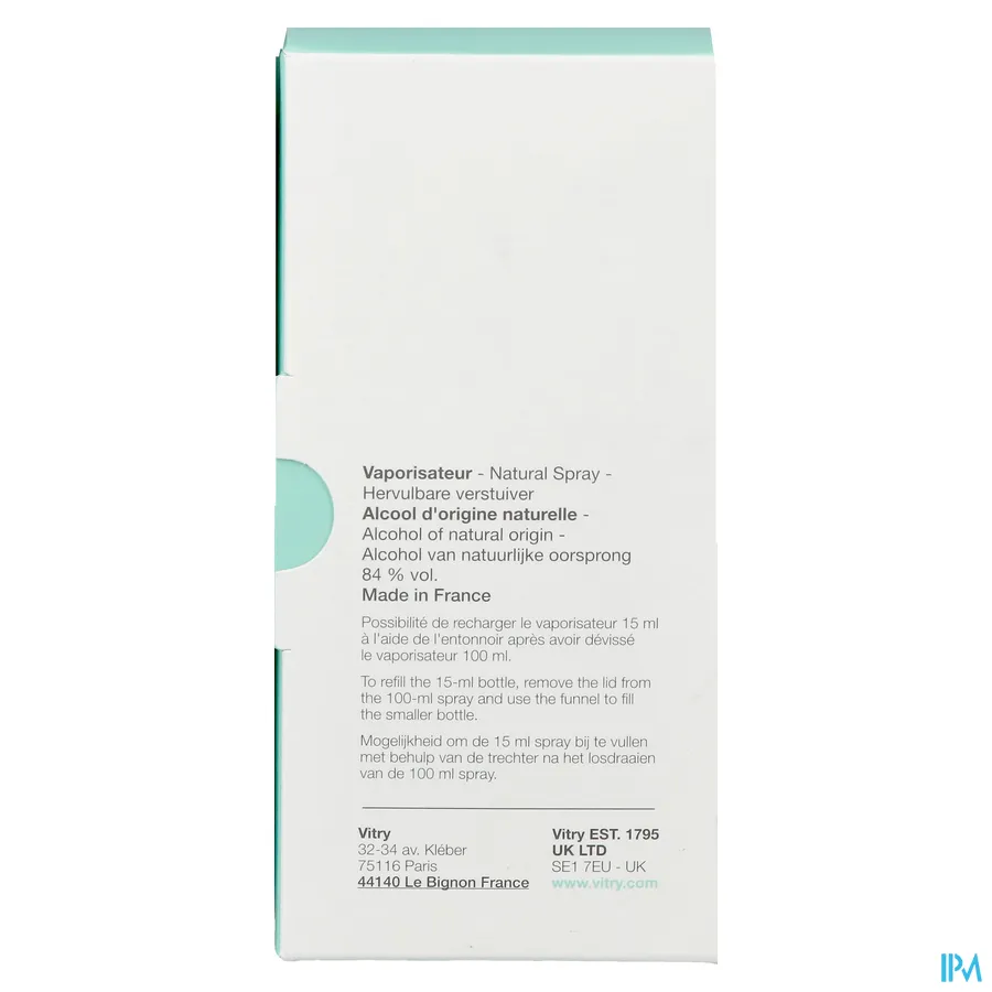 packshot van Vitry Eau De Toilette Vert Céladon 100 ml