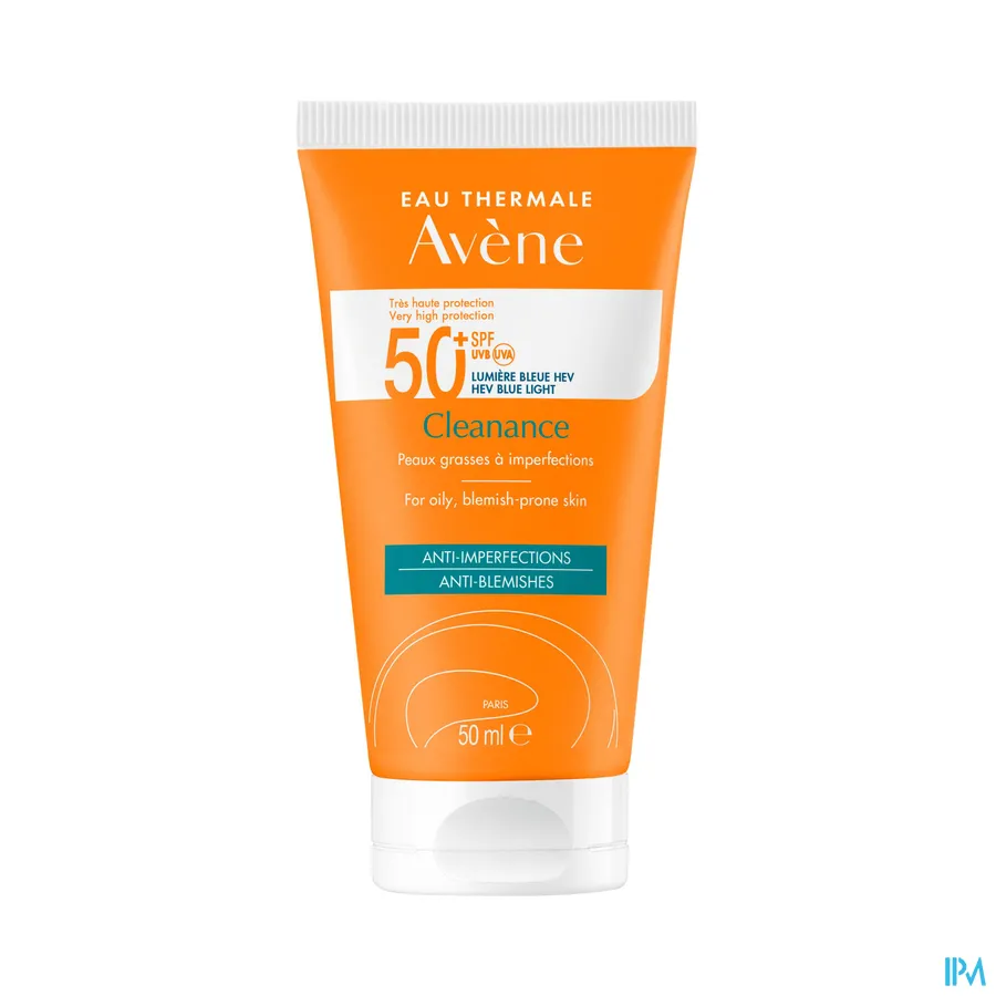 productshot van Avène Cleanance Zonnefluïde SPF 50+ 50 ml