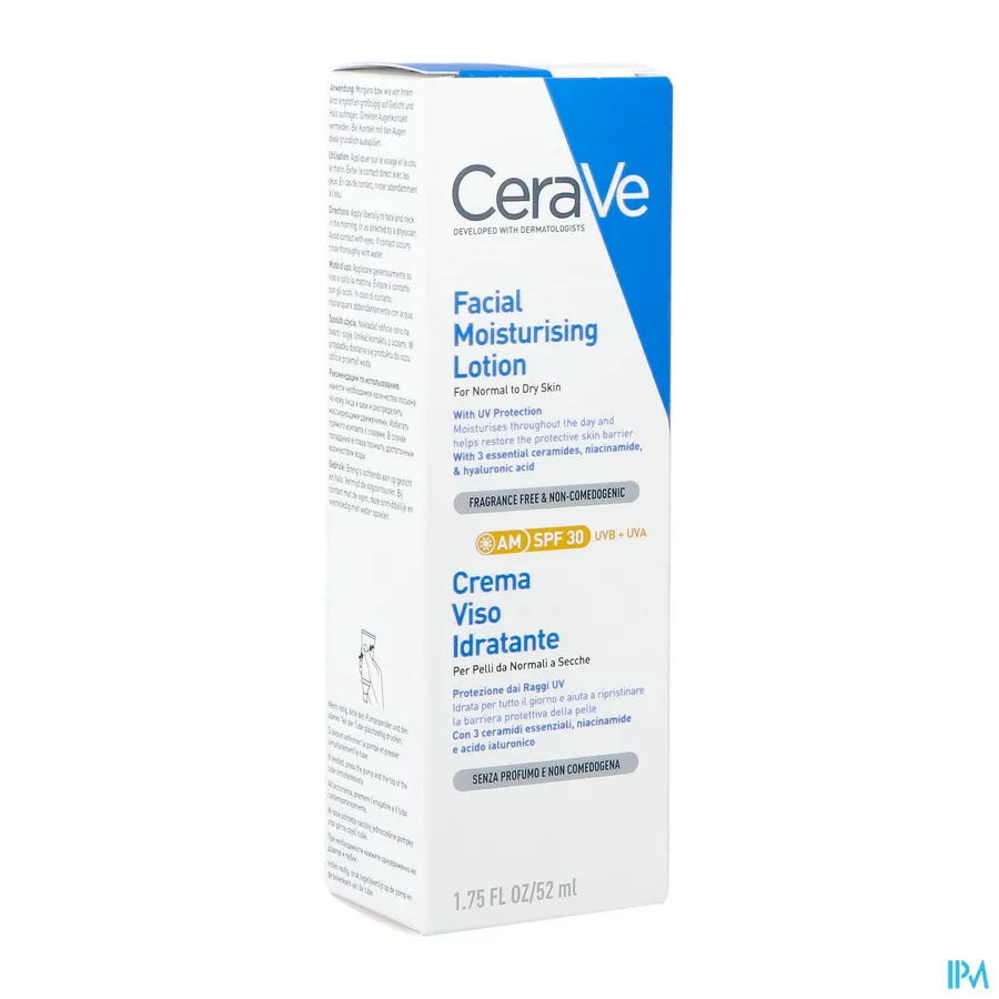 packshot van CeraVe Hydraterende Gezichtscrème SPF30