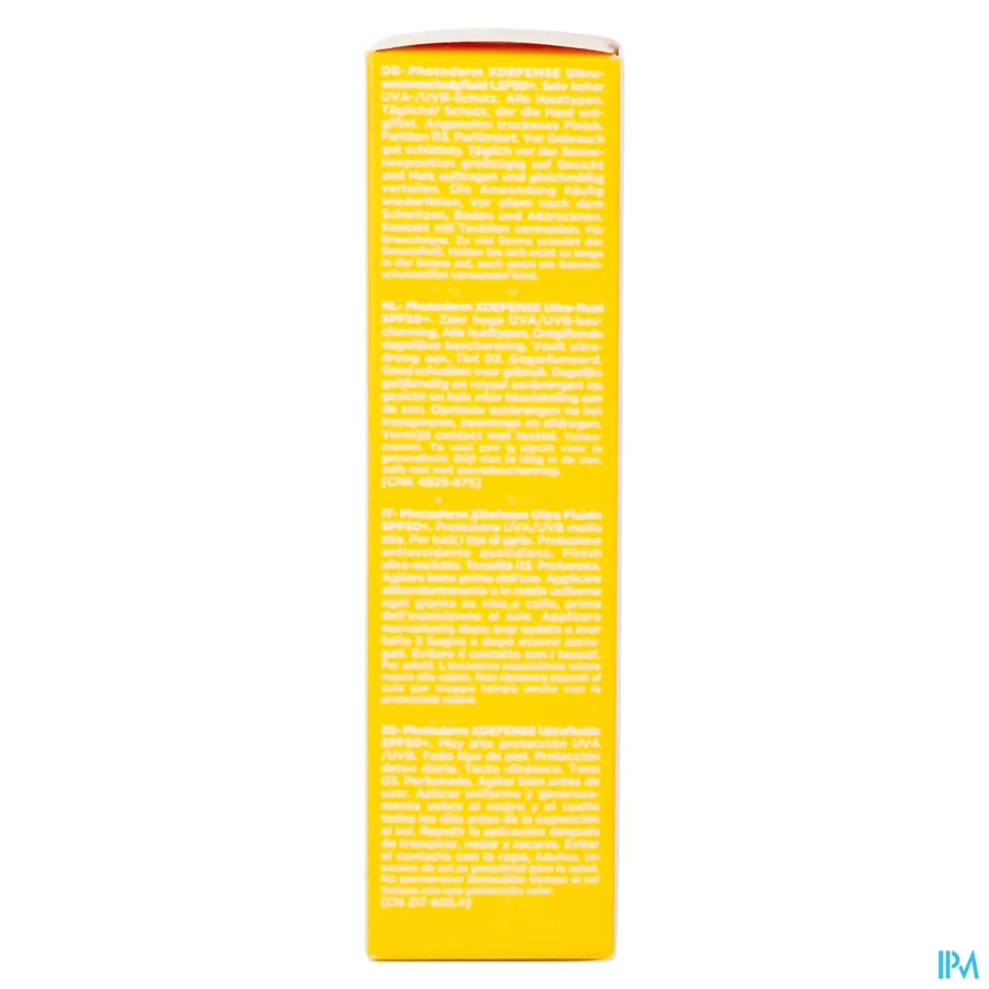 packshot van Bioderma Photoderm XDefense Ultra-Fluid SPF 50+ 40 ml Shade 03