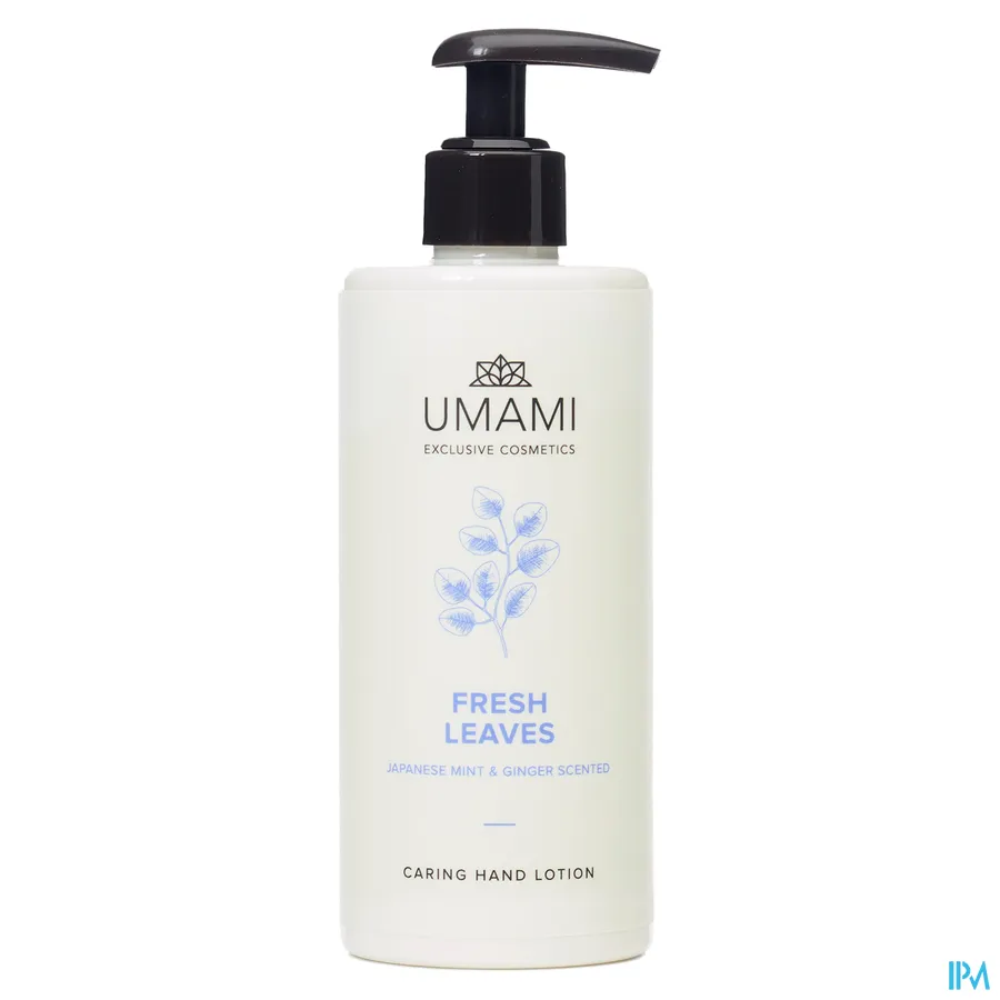 packshot van Umami Fresh Leaves Japanse Munt en Gember Hand Lotion 300 ml