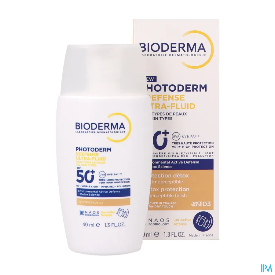 productshot van Bioderma Photoderm XDefense Ultra-Fluid SPF 50+ 40 ml Shade 03