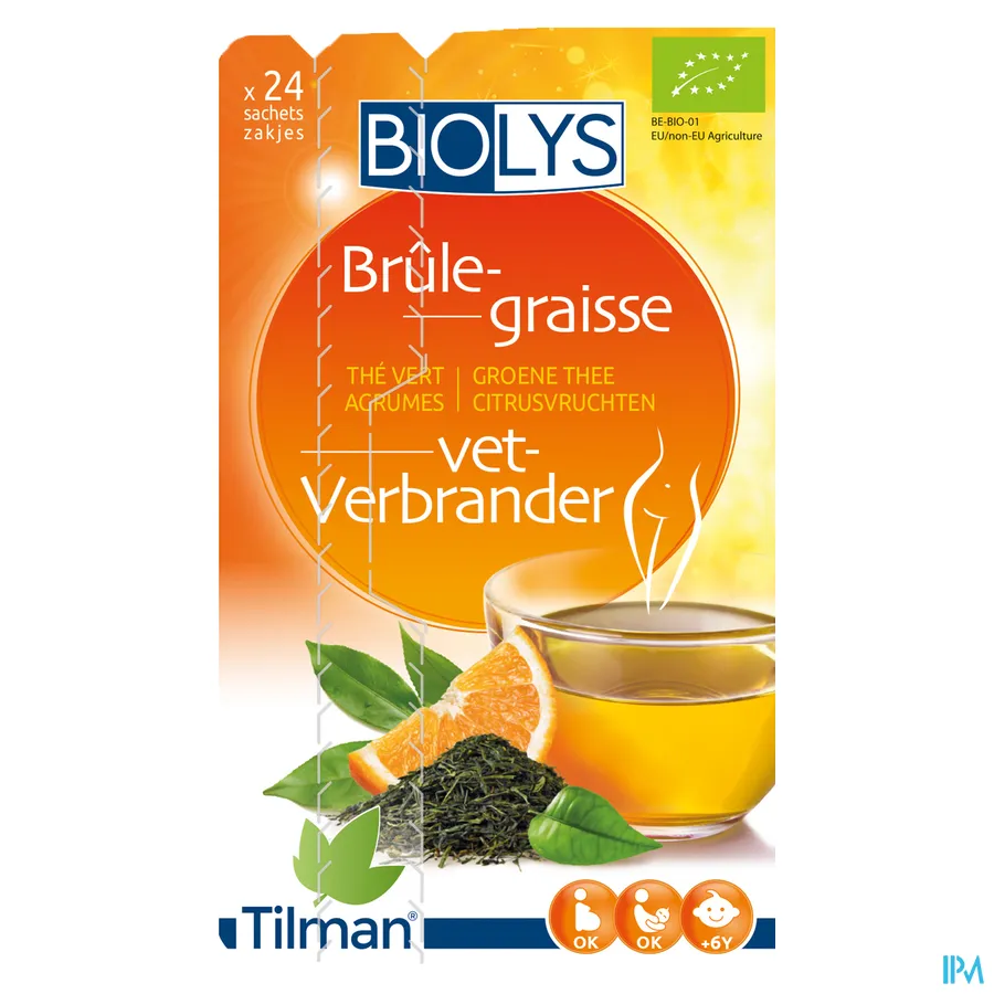packshot van Tilman Biolys Vetverbrander Groene Thee-Citrusvruchten 24 zakjes