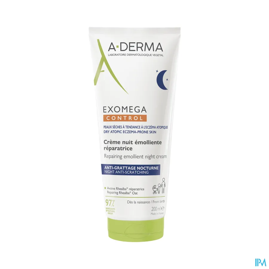 productshot van Aderma Exomega Control Herst. Emol. Nacht Cr 200ml