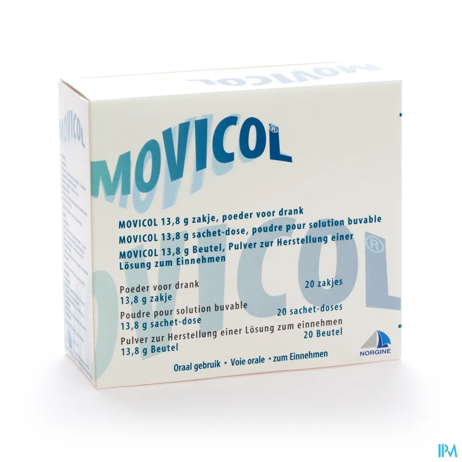 packshot van Movicol 20 zakjes