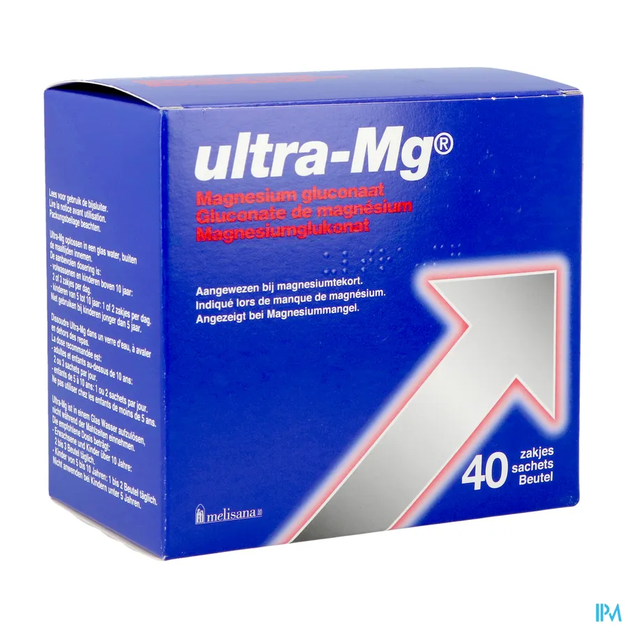 packshot van Ultra-Mg 3 g Poeder voor Drank 40 Zakjes