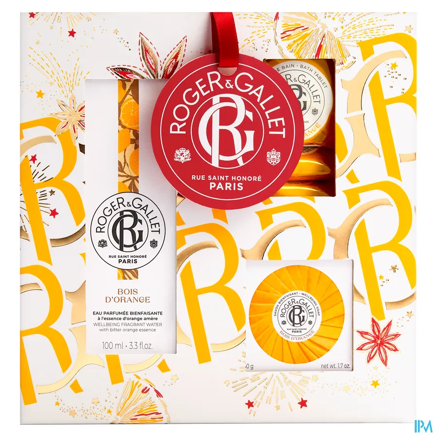 packshot van Roger & Gallet Bois d'Orange Trio Geschenkset 1 set